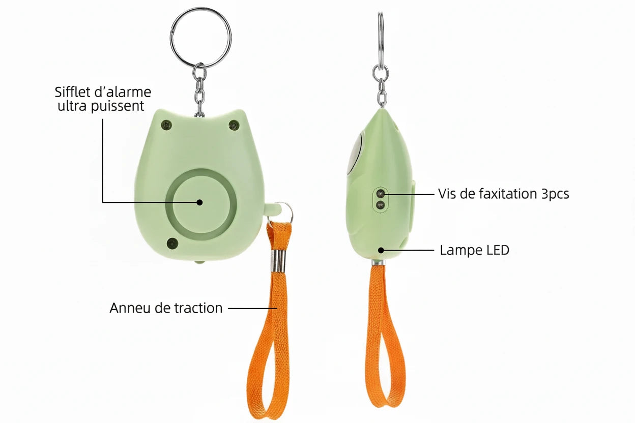 Porte-clés de Sécurité Mignon et Ultra-Puissant pour Enfants
